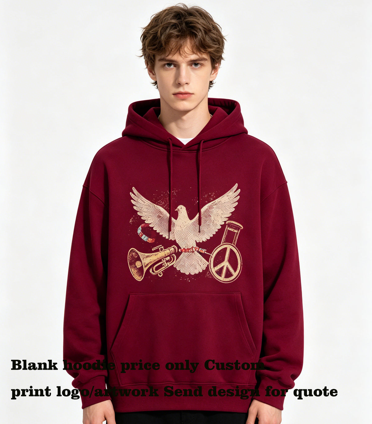 Hoodie Manufacturer Unhooded Pullover with Dropped Shoulders and Hooded Vest Hoodies Printing Custom American Style Design