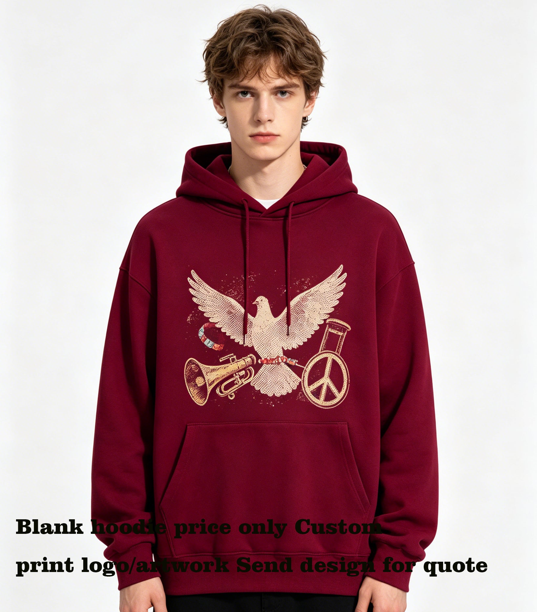 Hoodie Manufacturer Unhooded Pullover with Dropped Shoulders and Hooded Vest Hoodies Printing Custom American Style Design