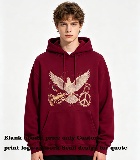 Hoodie Manufacturer Unhooded Pullover with Dropped Shoulders and Hooded Vest Hoodies Printing Custom American Style Design
