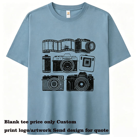 Loose Fitting Dropped Shoulder T Shirt Personalized Vintage Style t Shirt Design Printing Custom Customized Favorite Pattern