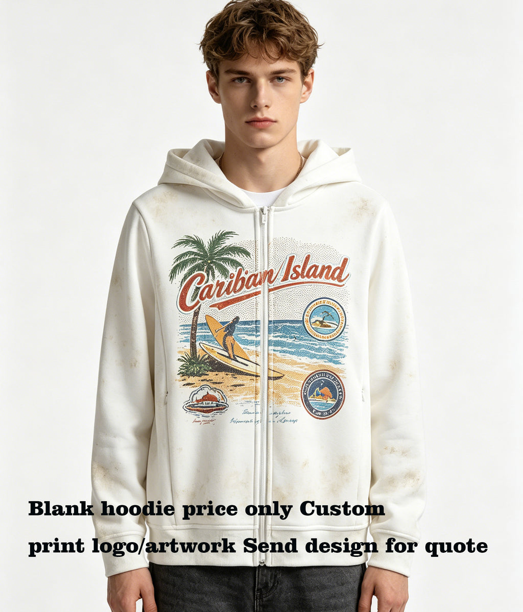Customized Hoodies Triple Color Zipper Hooded Sweatshirt Puff Printing Hoodie Suitable for Both Autumn and Winter Seasons