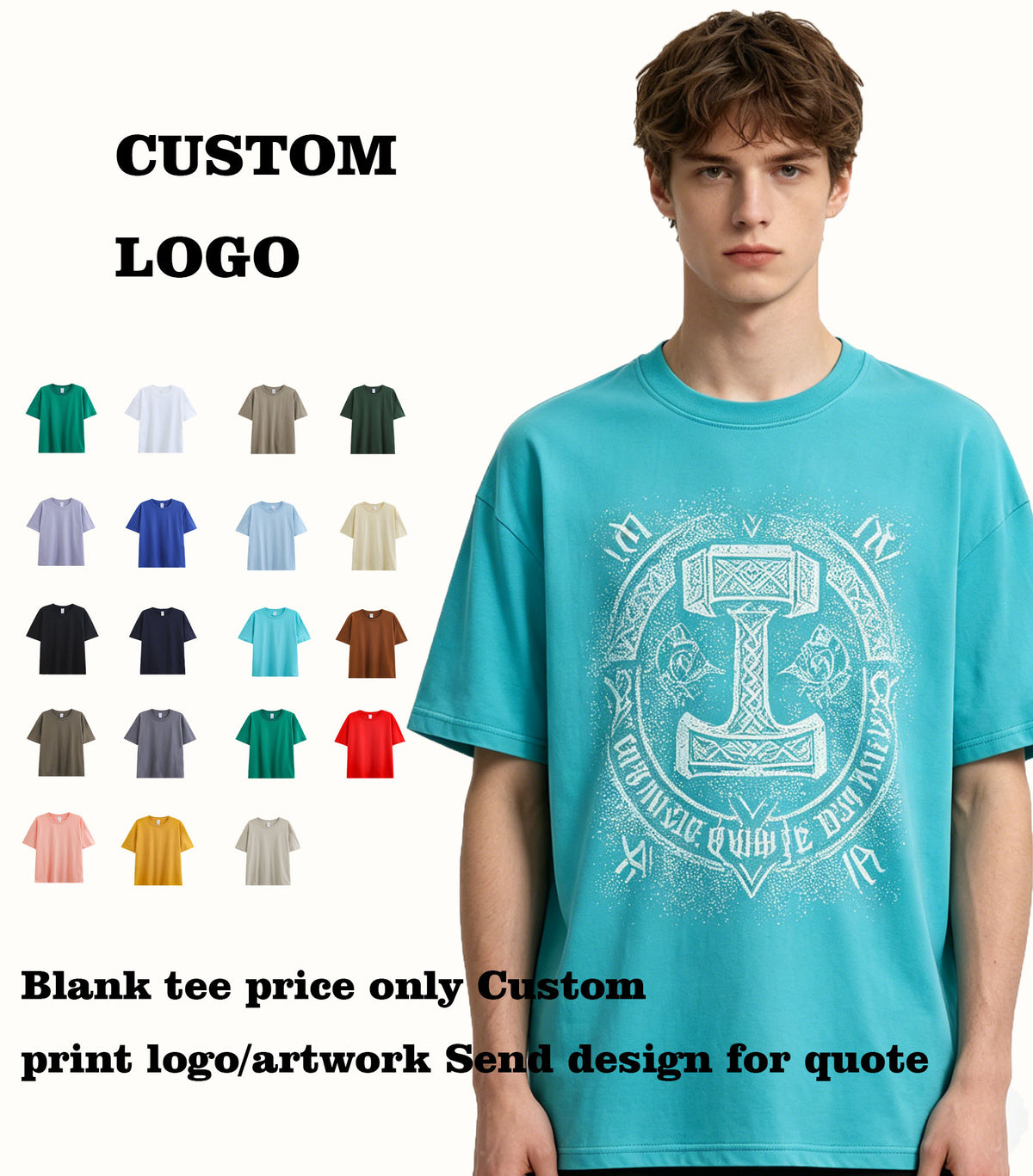 Oem Hip Hop T-shirt 18 Color 230g Pure Cotton Drop Shoulder Short Sleeved T-shirt 100% Cotton Personalized T-shirt Design