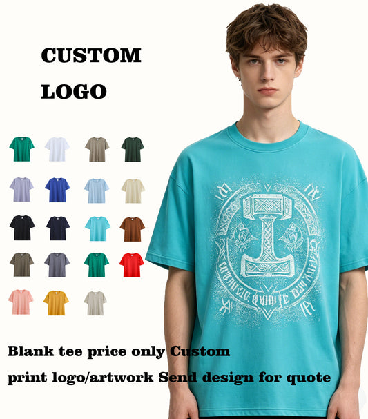 Oem Hip Hop T-shirt 18 Color 230g Pure Cotton Drop Shoulder Short Sleeved T-shirt 100% Cotton Personalized T-shirt Design