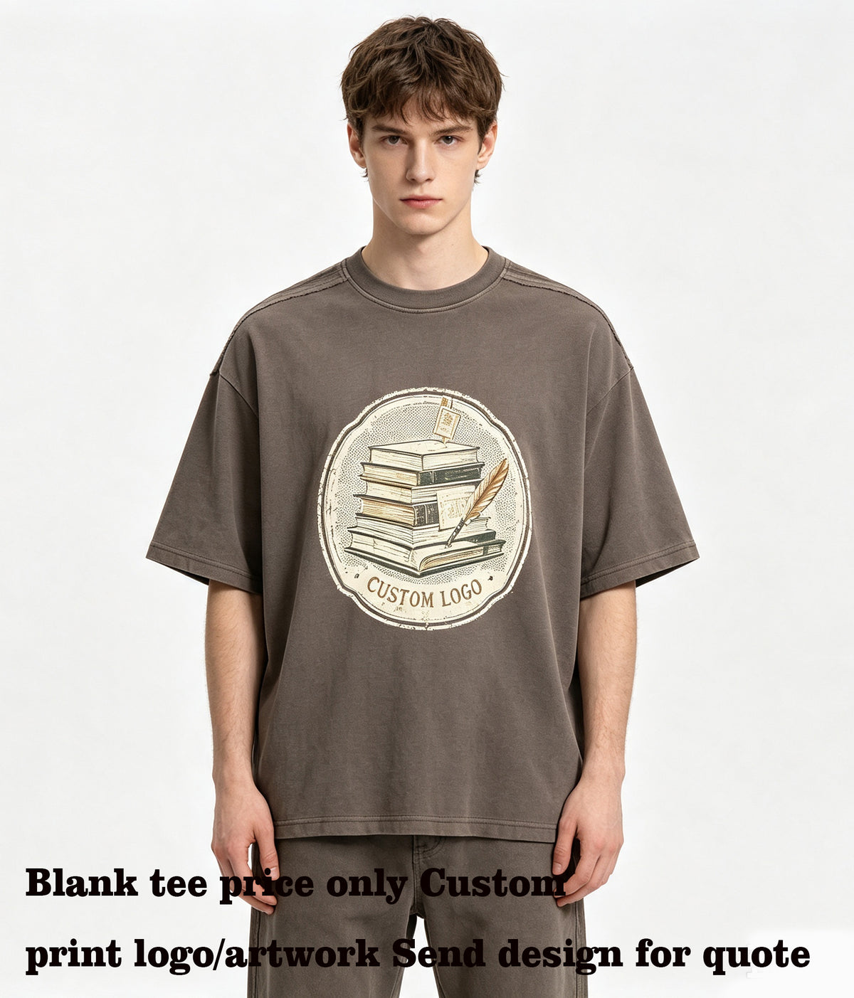 Tshirt 100 Cotton Blanc Pure Cotton Washed and Distressed Plaid Patchwork Retro T-shirt Loose Fitting Cotton Casual Brand