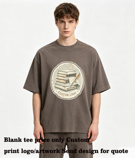Tshirt 100 Cotton Blanc Pure Cotton Washed and Distressed Plaid Patchwork Retro T-shirt Loose Fitting Cotton Casual Brand