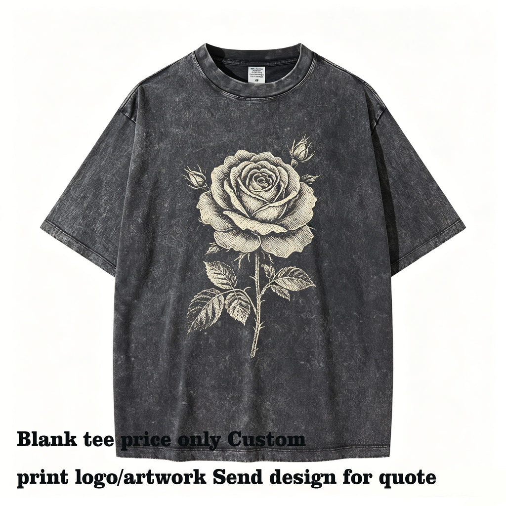 Customized t Shirts Optional Pattern Heavy Wash Batik Water Resistant Loose Sleeved Relaxed Short Sleeved Style Large Size