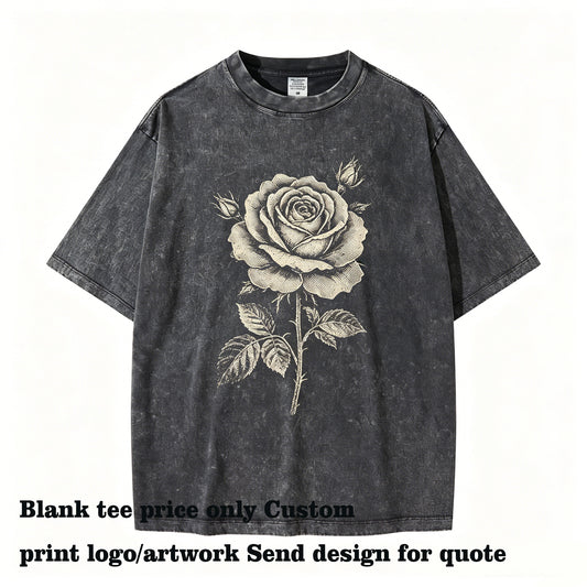 Customized t Shirts Optional Pattern Heavy Wash Batik Water Resistant Loose Sleeved Relaxed Short Sleeved Style Large Size