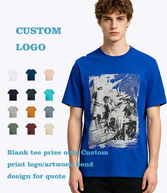 Heavyweight Short Sleeved t Shirt Pure Cotton Round Neck Thick and Soft Suitable for Both Men and Women As Base Layer Shirt