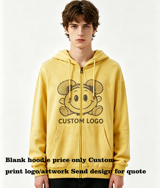 Customized logo 300 Grams of 8 Color French Style Drawstring Hoodie Unisex Blanc High Quality Personalized Vintage Design