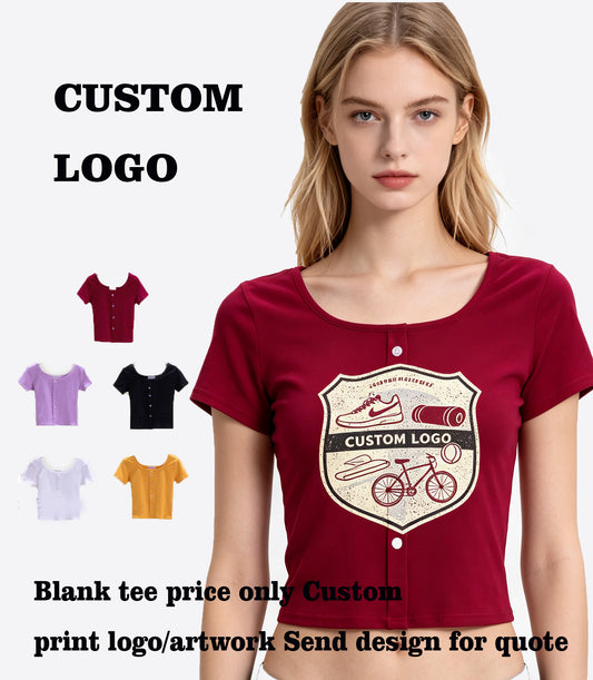Wholesale Basic t Shirts Summer Women's T-shirt Custom Fashion High Quality Design Streetwear Tshirt American Vintage Design