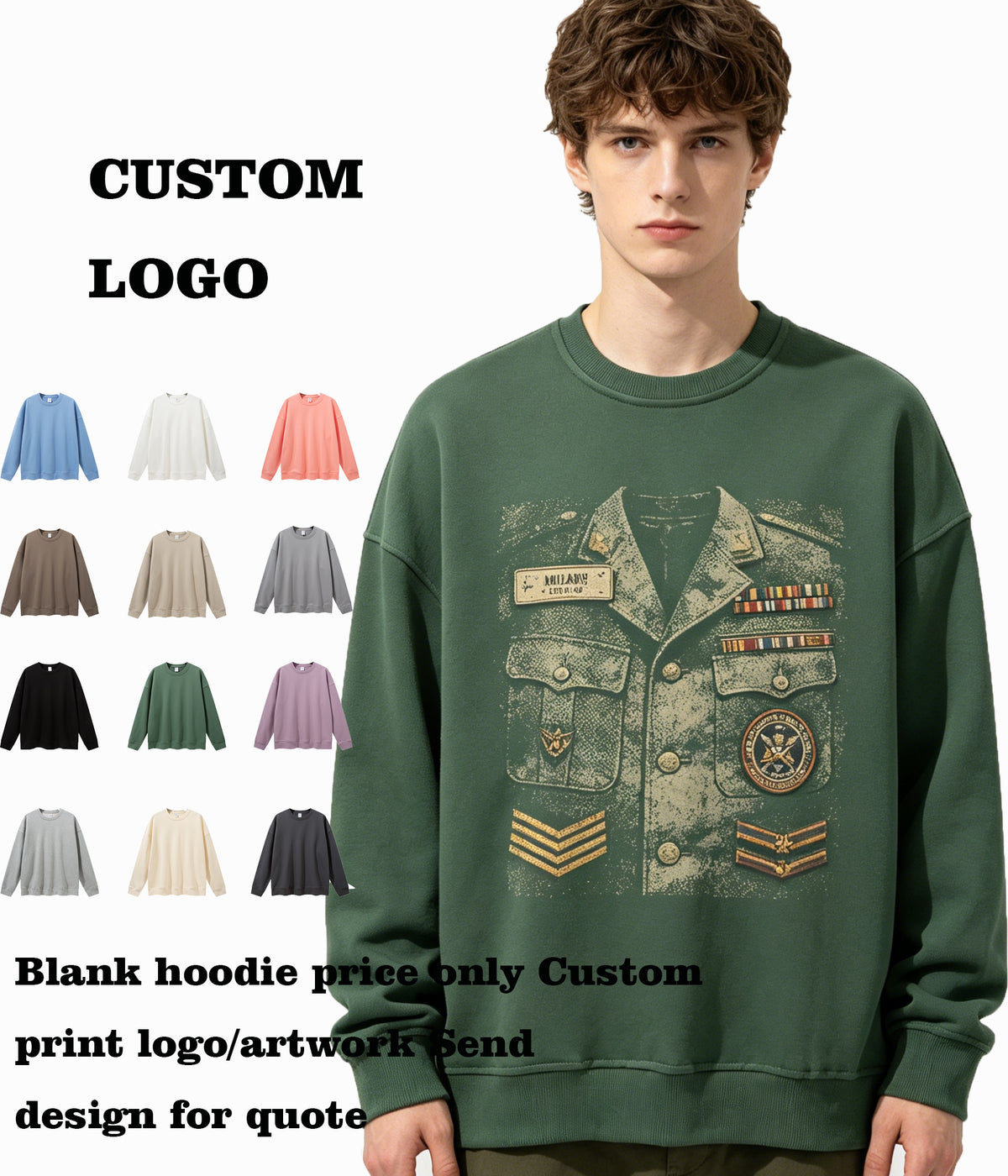 7 Color Oversized Fuzzy Pullover Hoodie Plain for Printing 100 Cotton Blanc Custom Print Custom logo Plain Oversized Style