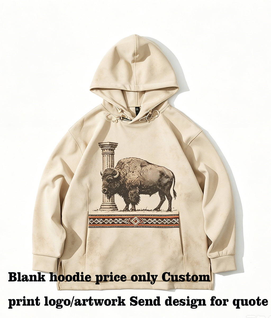 3 Color Japanese Style air Layer Relaxed Hooded Sweatshirt American Streetwear Style Oversized Hoodie Plain for Printing