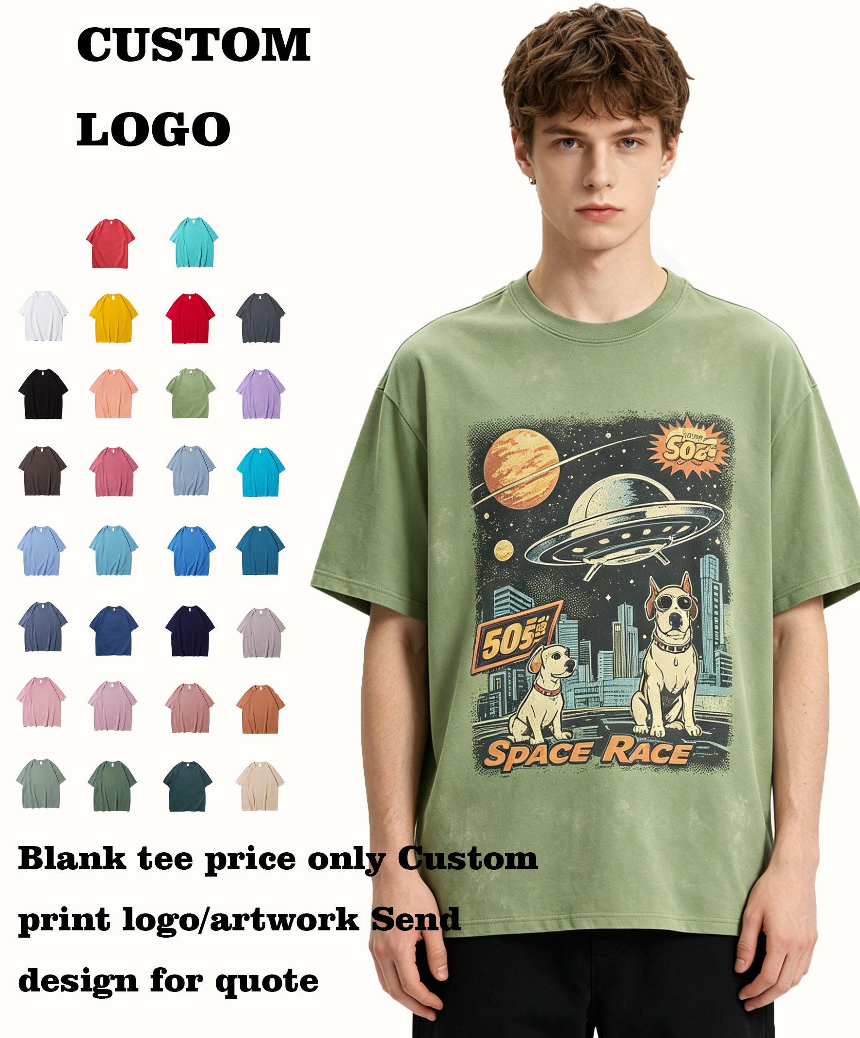Customized T-shirt That Suits You 30 Colors of 100% Cotton Short Sleeved T-shirt with a Loose Shoulder Design American Style