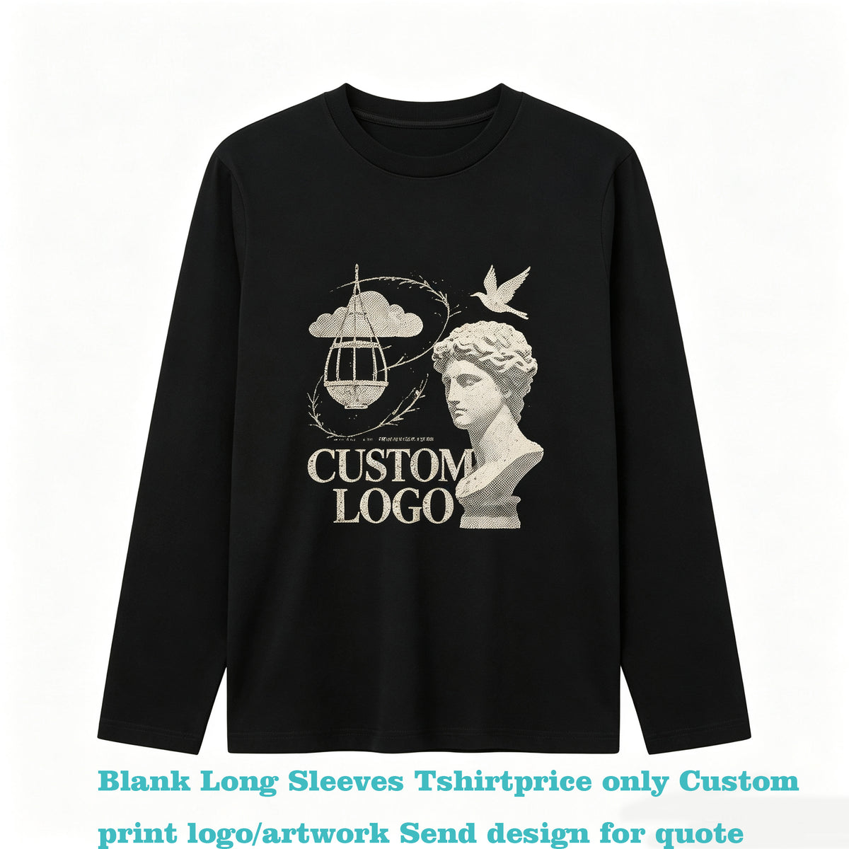 American Style Long Sleeved T Shirt Men's Base Layer Shirt Solid Color Basic Style Pure Cotton Round Neck Long Sleeved T Shirt