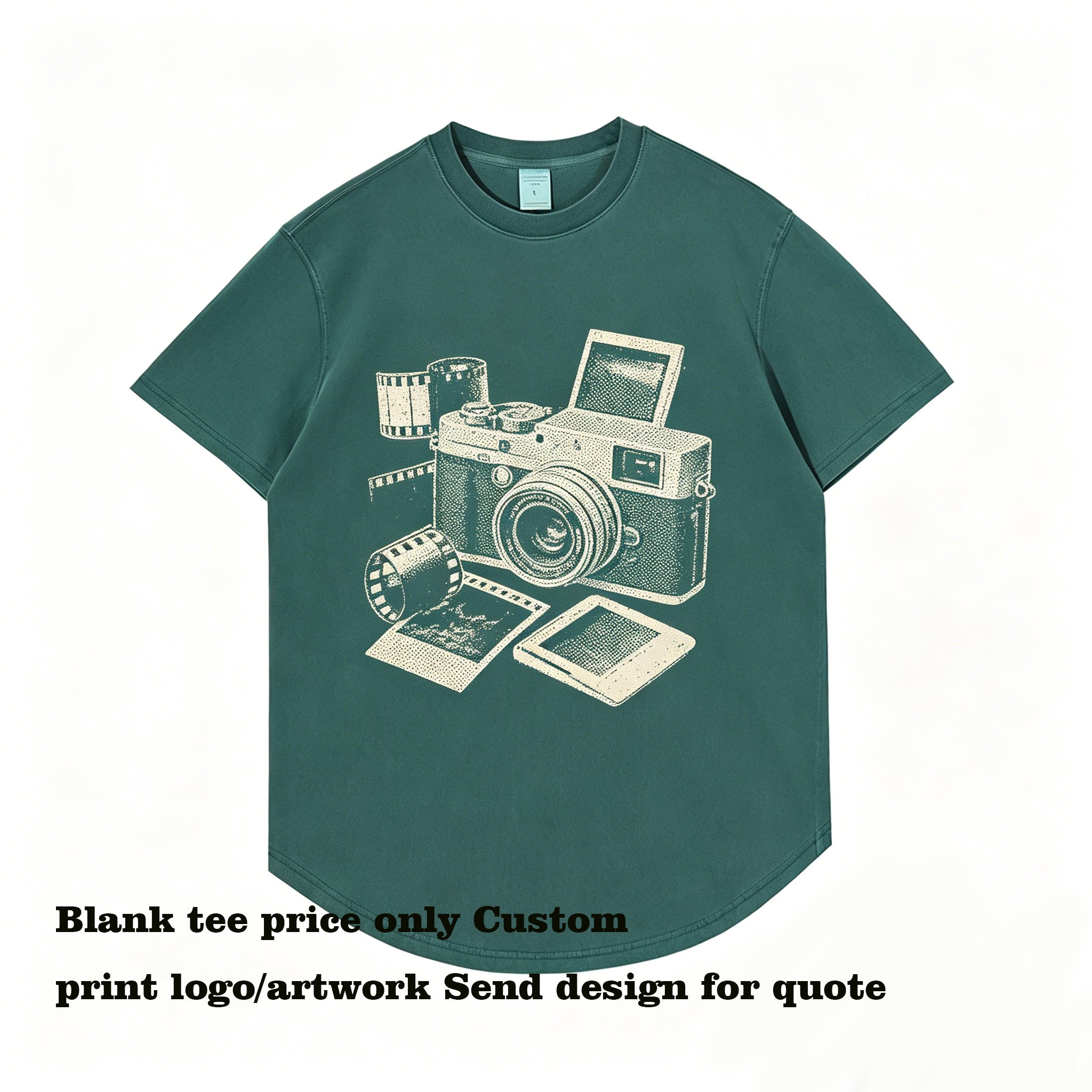 Customized t Shirts 8-color Hem Curved Dyeing Distressed Washed T-shirt American Vintage Style Fashion Simples 100% Cotton