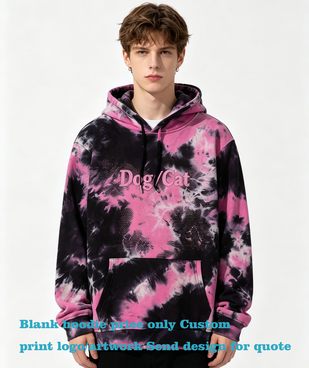 Dyed Cotton Fabric Customized Hoodies Streetwear Winter Autumn Season Free Sample Hoodie Blanks Oversize Plain Vintage Style