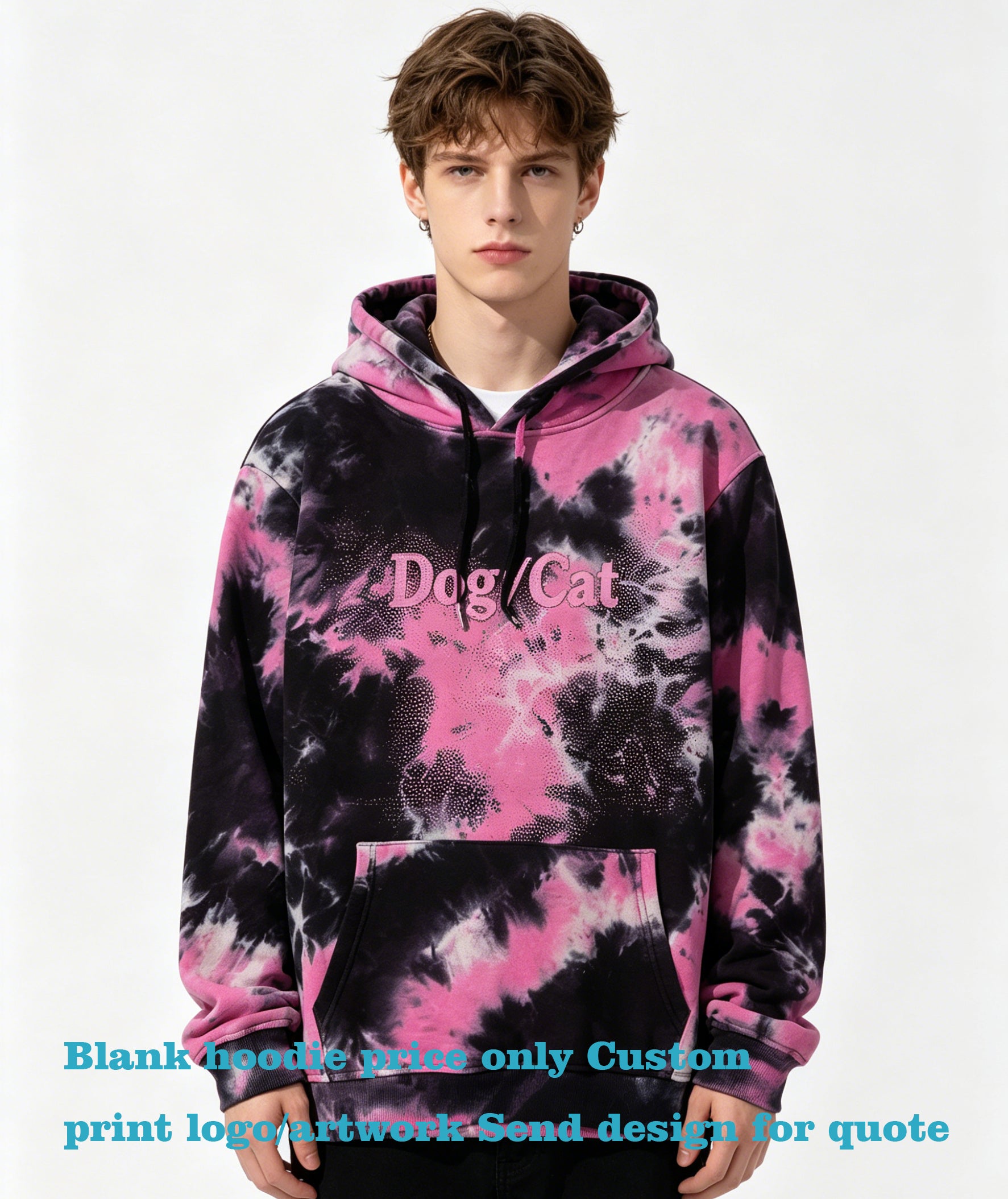 Dyed Cotton Fabric Customized Hoodies Streetwear Winter Autumn Season Free Sample Hoodie Blanks Oversize Plain Vintage Style