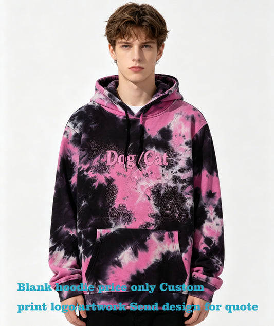 Dyed Cotton Fabric Customized Hoodies Streetwear Winter Autumn Season Free Sample Hoodie Blanks Oversize Plain Vintage Style