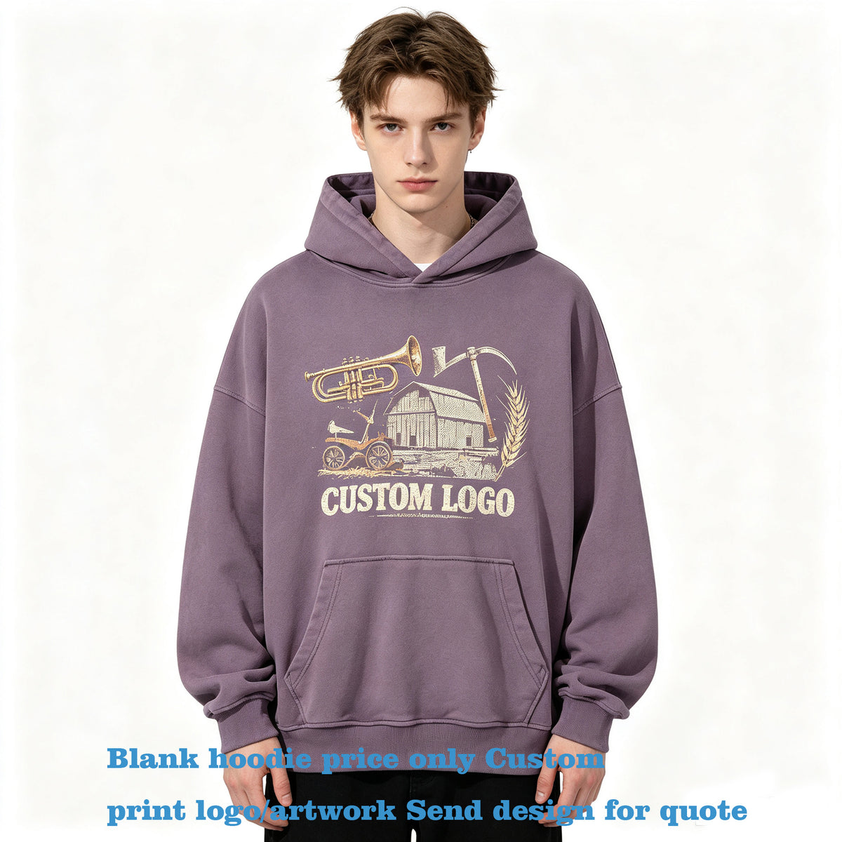Fashion Multiple Processes to Choose From Wax Print Pullover Hoodie Made of Pure Cotton with Woolen Loops autumn Version