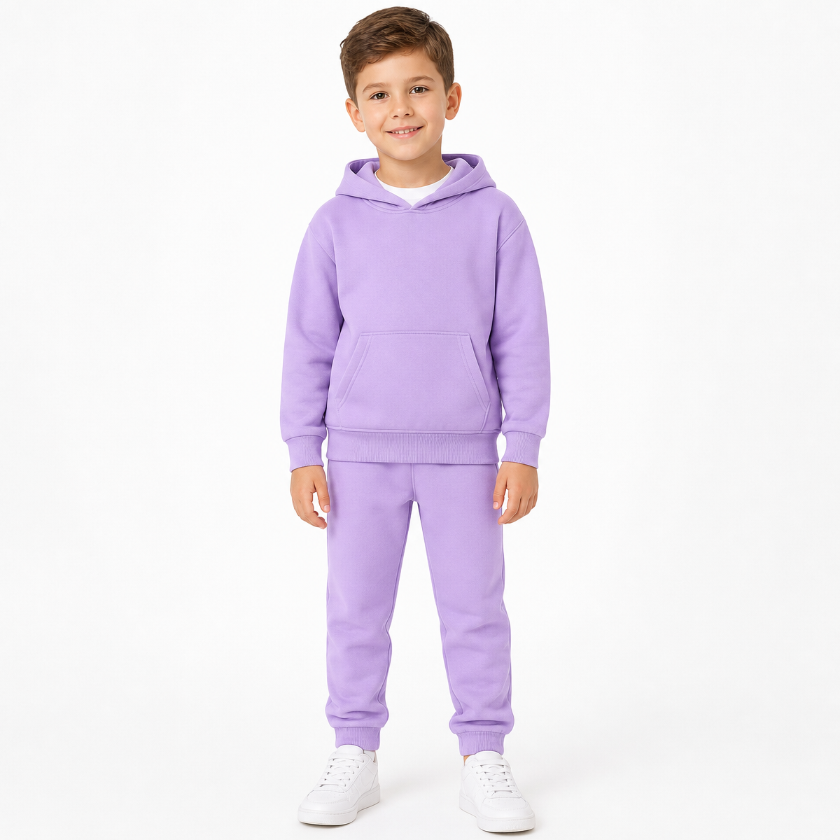 Wholesale Customized 7 Color Children's Clothing Small Medium and Large Size Boys and Girls Hooded Sports Outfit Sweatshirt Sets