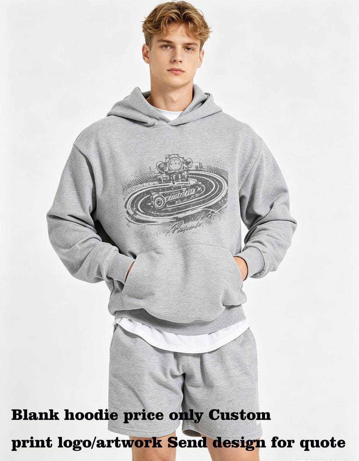 Customized for You a Pullover with Options American Style Large 100% Cotton Circle Without a Cap Loose Shoulder Design with a Hood