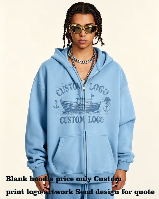 Winter Style Loose Fitting Fleece Pullover with Zipper Loose Fitting Cotton Casual Brand Zipper Hoodies Personalized Design