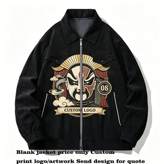 Customize Your Own Exclusive Design Four Color Anti Wrinkle Corduroy Short Style Work Jacket for Men Casual Collar Jacket Coat