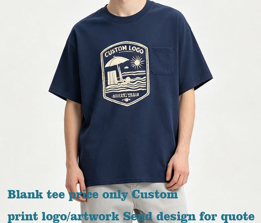 American Style Heavyduty 240g Cotton Short Sleeved Shirt with Pockets Men Tshirts High Quality T-shirt From a Trendy Brand