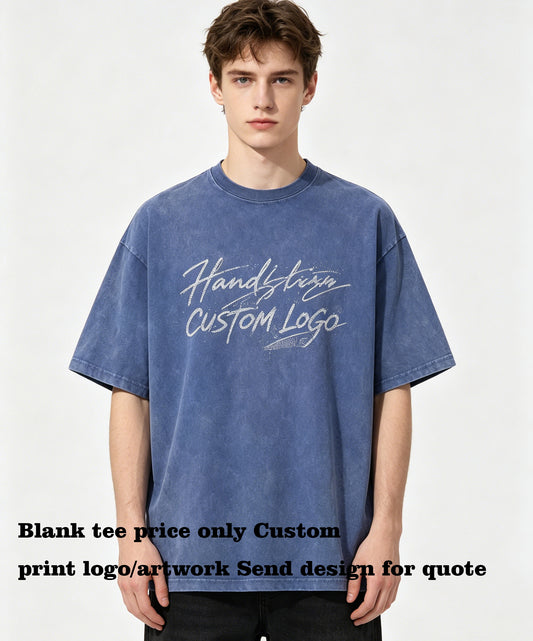 Personalized t Shirt Design 7 Color 230g Pure Cotton Heavyweight Distressed Long Sleeved Short Sleeved T-shirt High Quality
