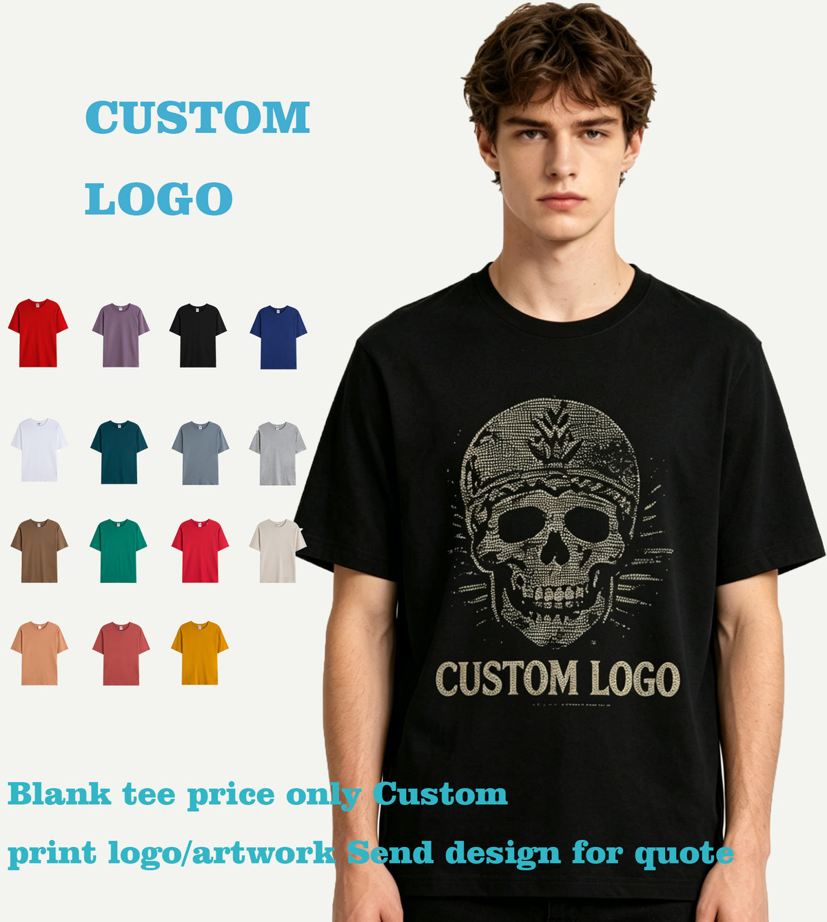 Streetwear Customized t Shirts 19 Colors 21 Pieces of Cotton Short-sleeved Round-neck T-shirts with a Well Fitting Design