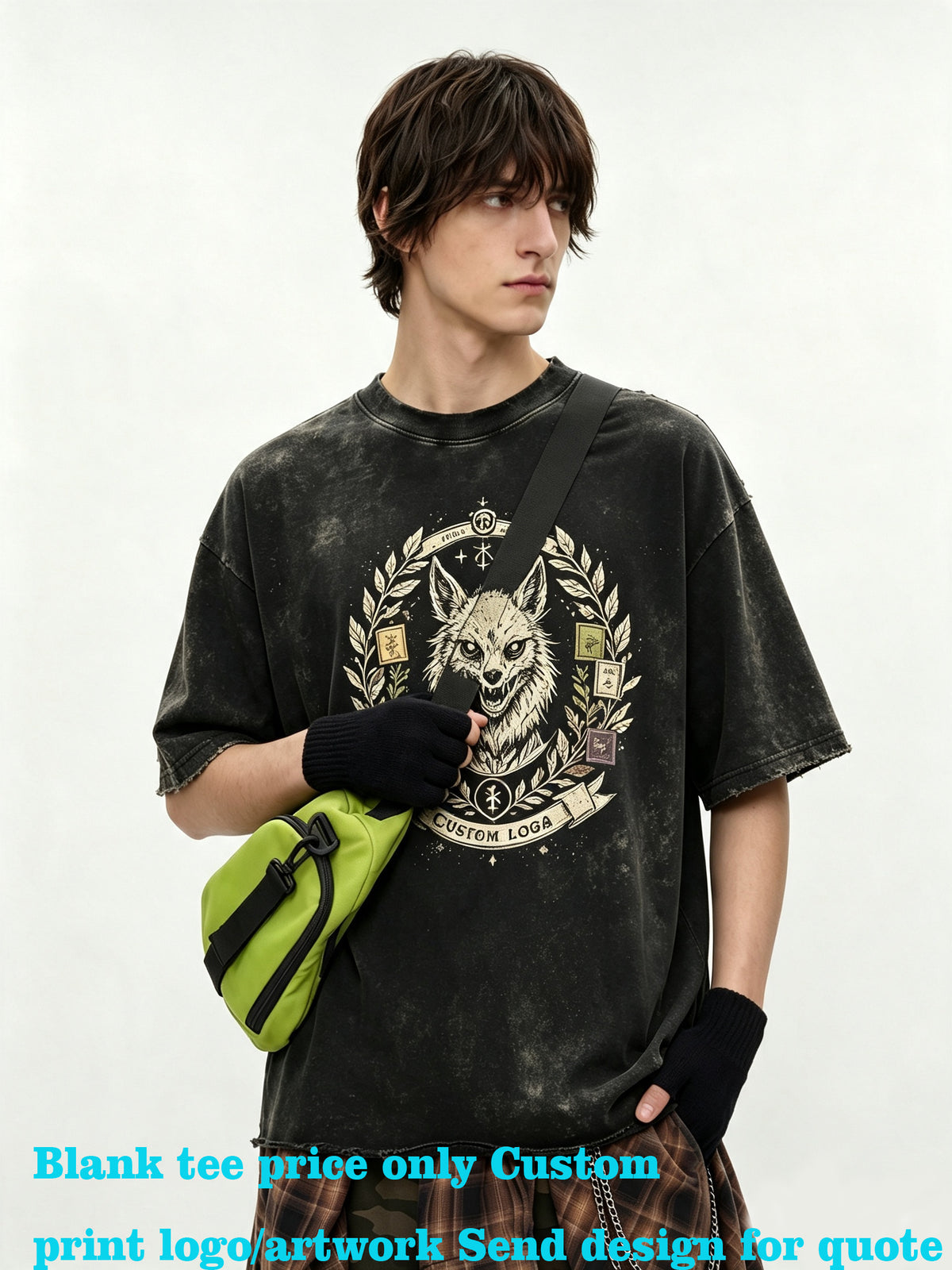 Personalized Design Washable Vintage Fringe Pure Cotton Vintage Washed Trendy T-Shirt Can Design Patterns for You for Free