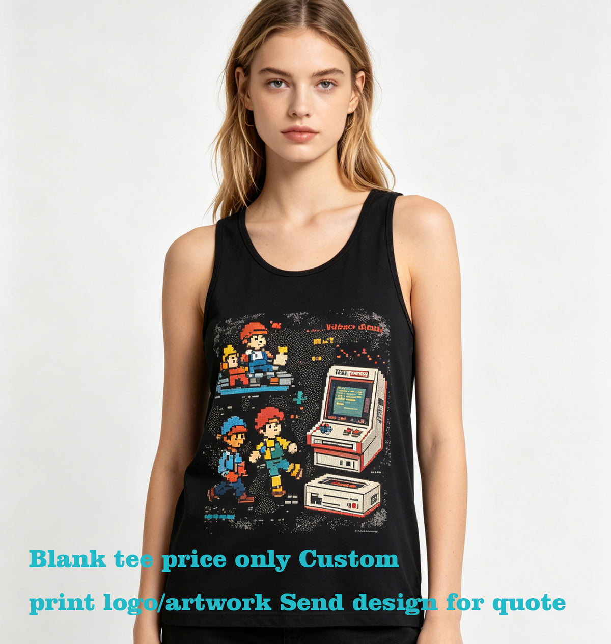 Oem Brand 12 Color Pure Cotton Thin tank Top with Custom Designed Patterns Summer Casual Fashion Style Customized t Shirts