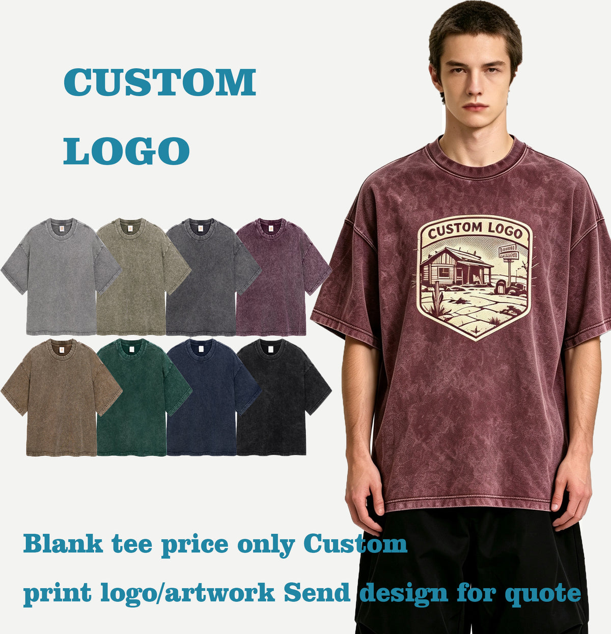 Tshirts Wholesale European and American Boxy Style Loose Short Sleeve Short Sleeved Shirt with Snowflake Print Washed Fabric