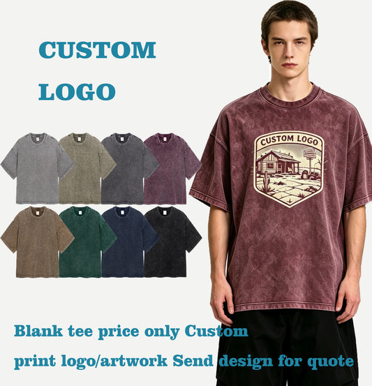 Tshirts Wholesale European and American Boxy Style Loose Short Sleeve Short Sleeved Shirt with Snowflake Print Washed Fabric