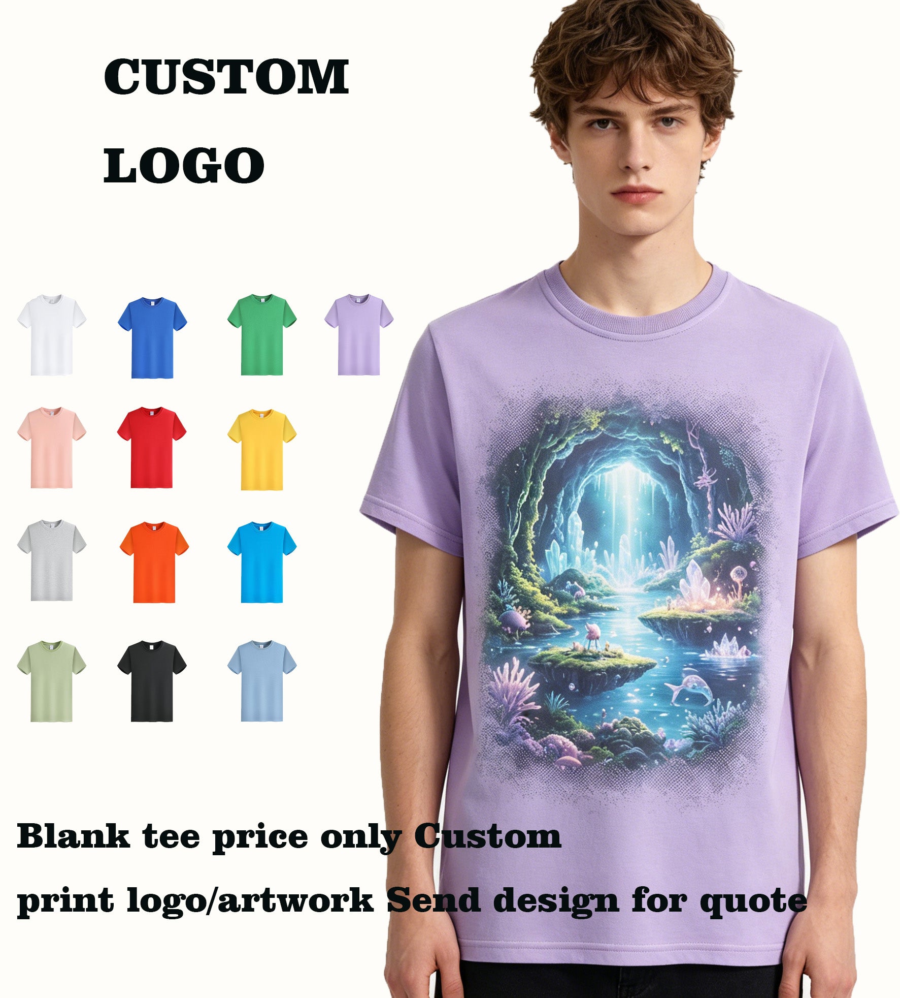You Can Choose to Have Your Favorite Pattern Customized on This Solid Colored Short Sleeved T Shirt with a Small Pom Pom Collar