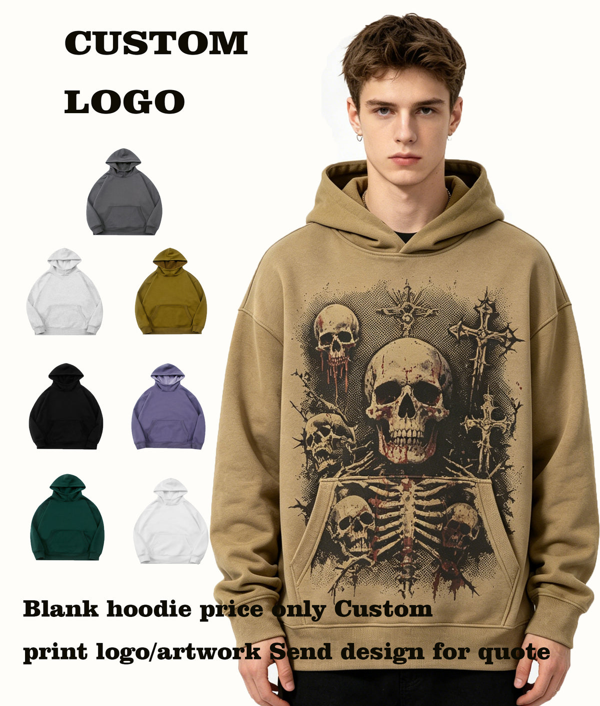Hoodie Manufacturers 7 Color Semi High Necked Hoodless Solid Color Pullover with Adjustable Hood Oversized Design High Quality