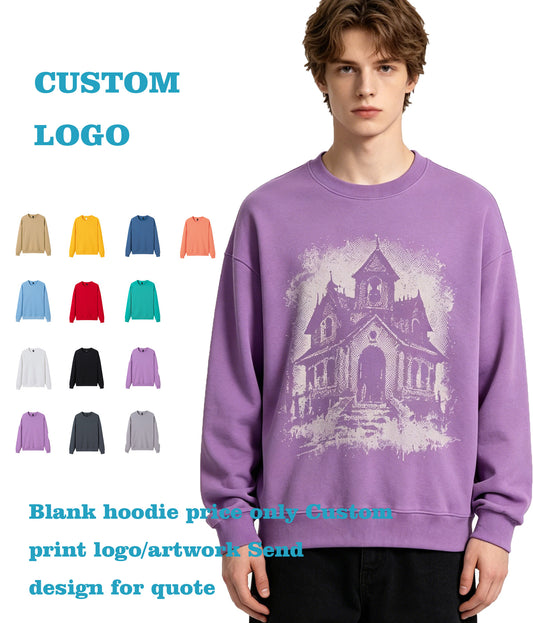 Customizable Exclusive and Featuring Your Favorite LOGO 12 Color Drop Shoulder Hooded Sweatshirt American Style High Quality