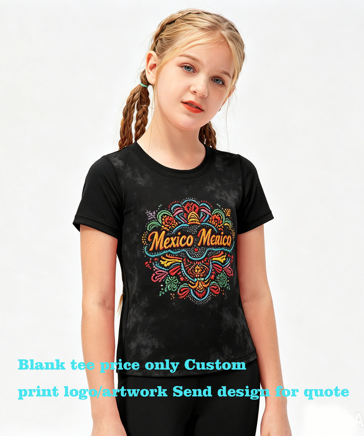 Custom Tshirts 4 Color Girls' Summer Sports Short Sleeved Soft Touch Breathable Quick Drying Dance Yoga Training T-shirt Summer