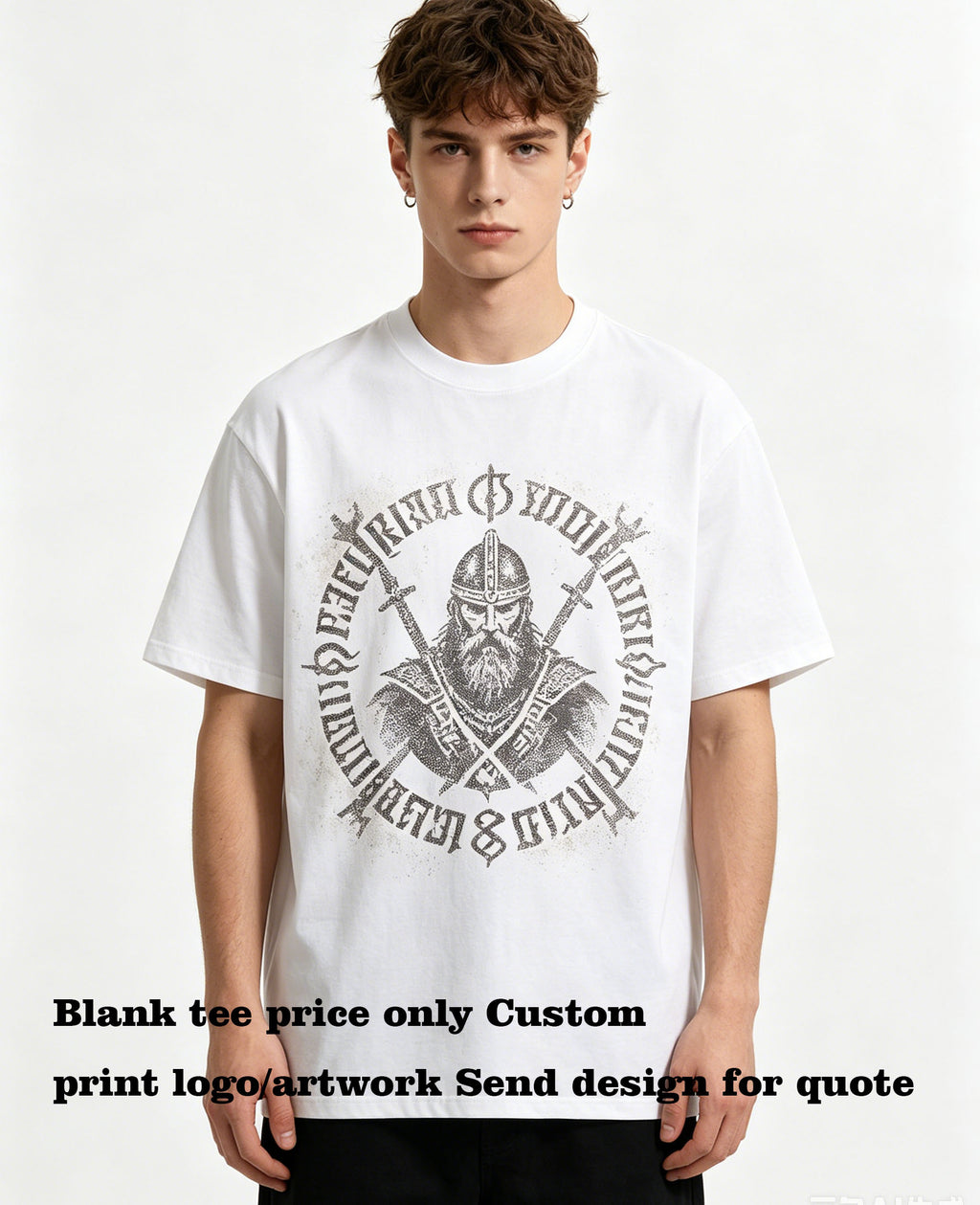Customized t Shirts 8 Color 230g Pure Cotton Five quarter Sleeve Shoulder less Short sleeved T shirt + Front-sleeve T-shirt
