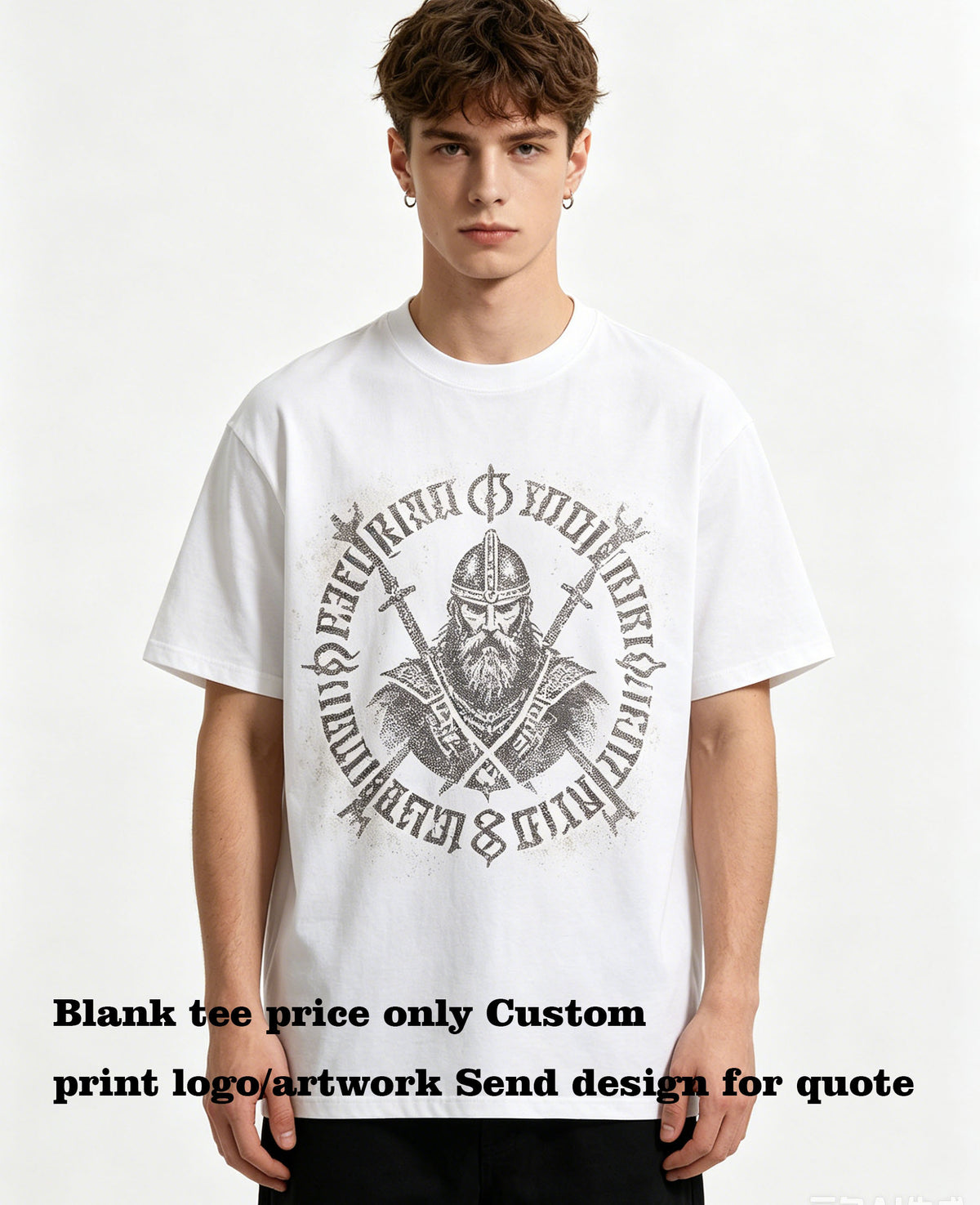 Customized t Shirts 8 Color 230g Pure Cotton Five quarter Sleeve Shoulder less Short sleeved T shirt + Front-sleeve T-shirt