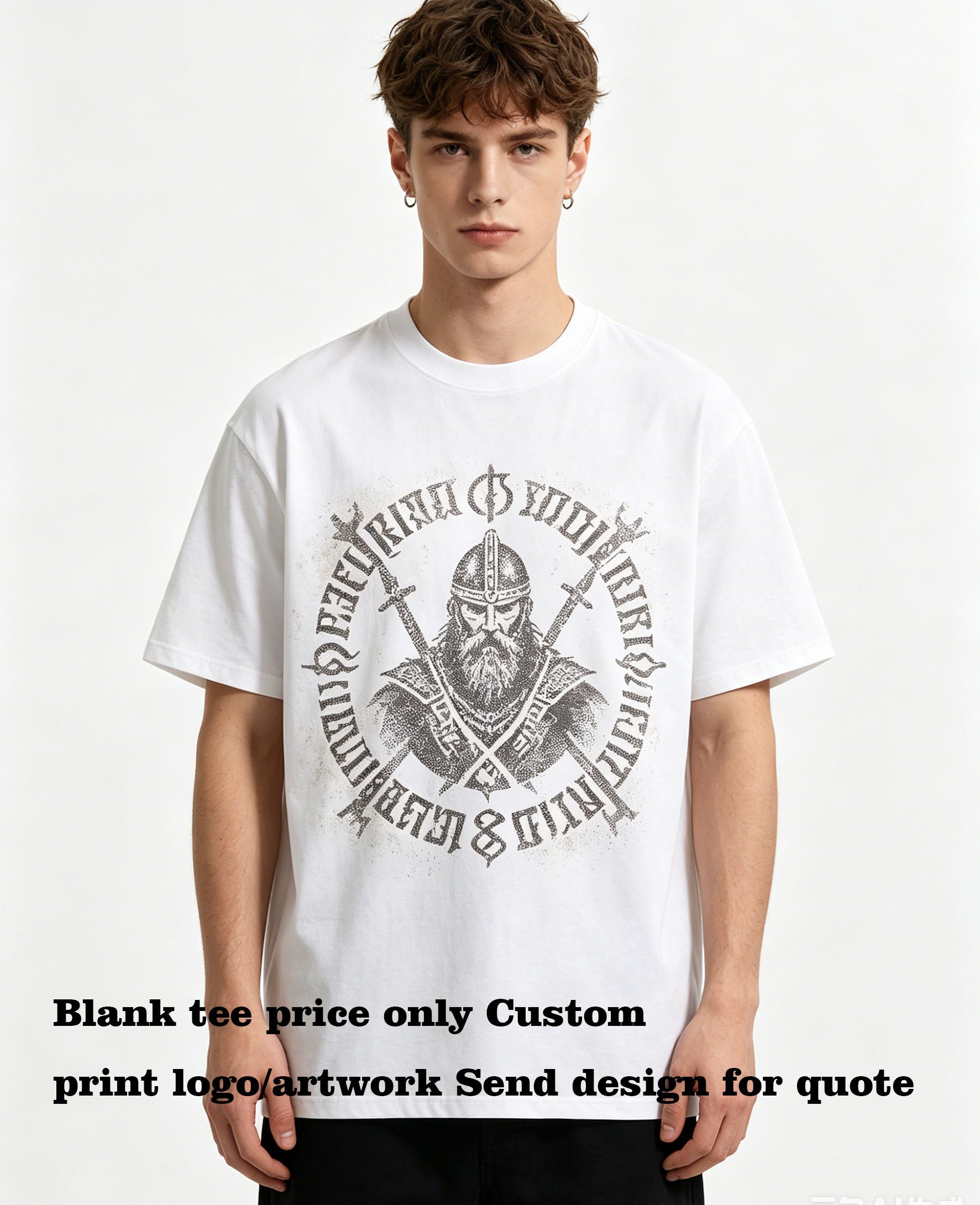 Customized t Shirts 8 Color 230g Pure Cotton Five quarter Sleeve Shoulder less Short sleeved T shirt + Front-sleeve T-shirt