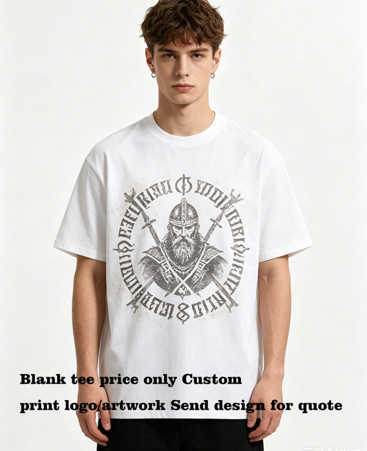 Customized t Shirts 8 Color 230g Pure Cotton Five quarter Sleeve Shoulder less Short sleeved T shirt + Front-sleeve T-shirt