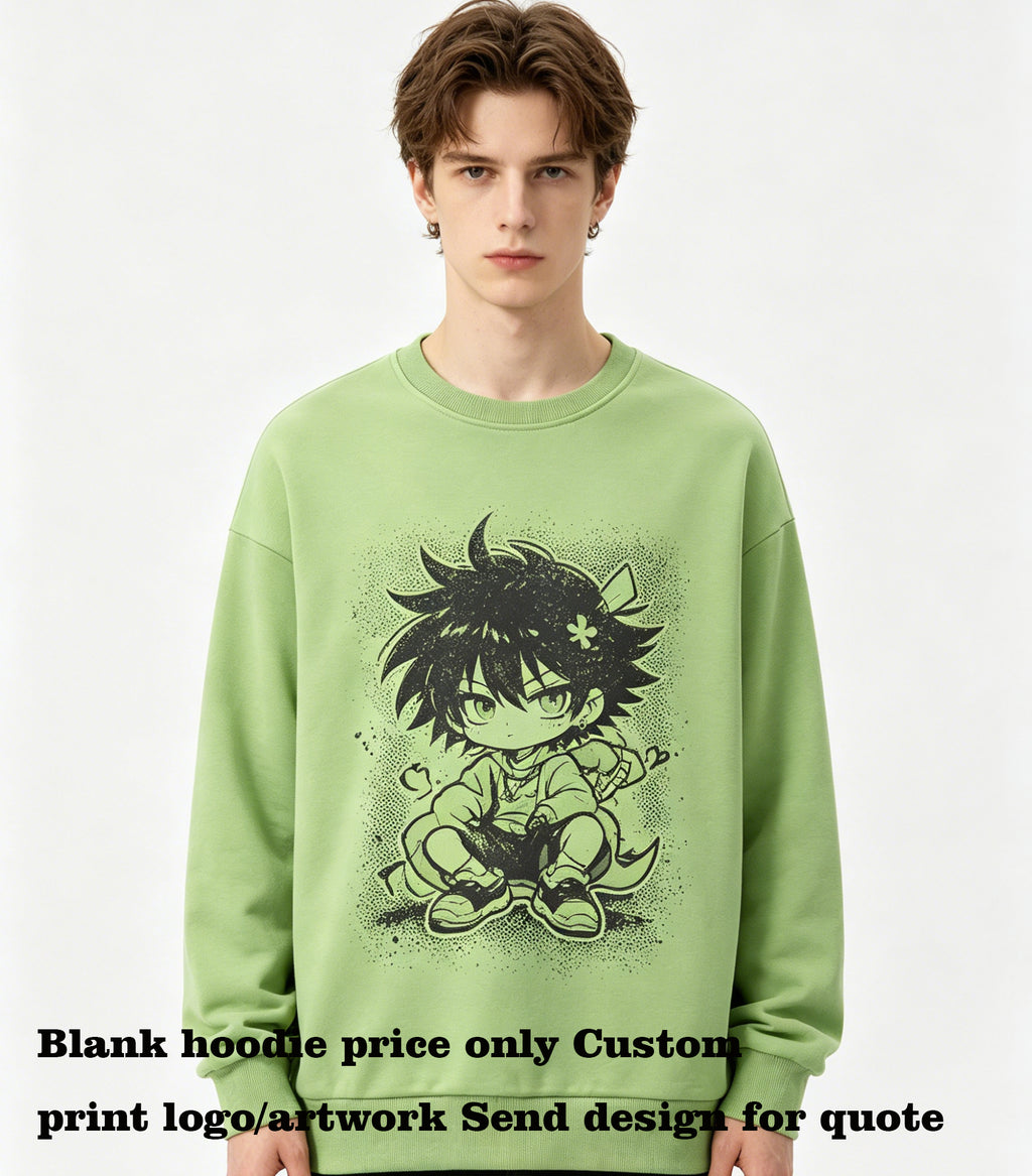 Wholesale Customized Sweatshirts Loose Sleeved Round Neck Sweatshirt Plain Tshirts for Printing Personalized American Style