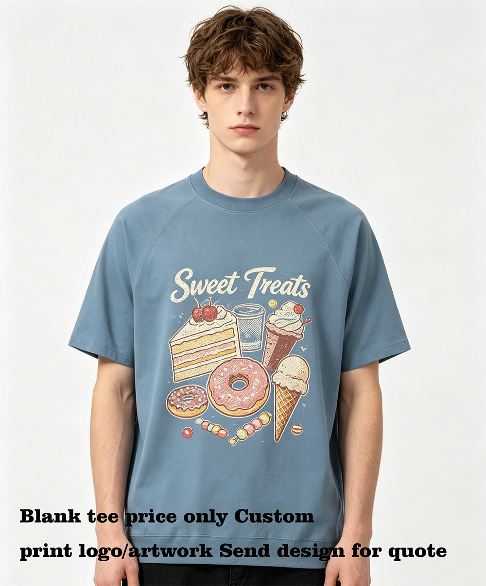 American Style 8 Color Shoulder Sleeved Short Sleeved T-shirt with 5 cm Sleeve Width and Ribbed Bottom Hem T-shirt High Quality