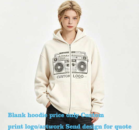 Can Customize Your Favorite Pattern Children's Fleece Lined Zipper Pullover Hoodies Plain Oversized Hoodies Men High Quality