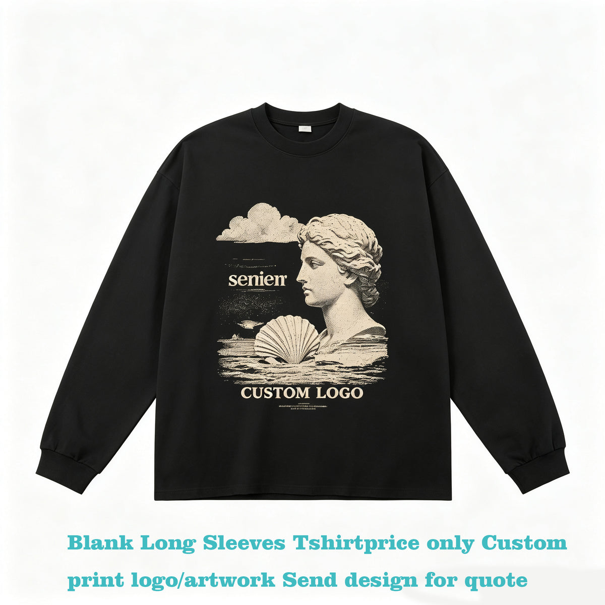 High Quality Long Sleeved T Shirt Men's Base Layer Shirt Solid Color Basic Style Pure Cotton Round Neck Long Sleeved T Shirt
