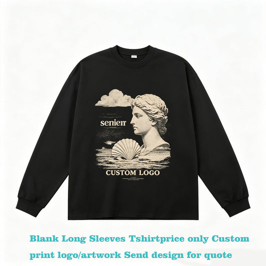 High Quality Long Sleeved T Shirt Men's Base Layer Shirt Solid Color Basic Style Pure Cotton Round Neck Long Sleeved T Shirt