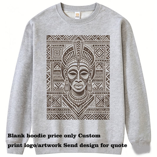 Manufacturer Hoodies Pure Cotton French Style Looped Loose Fitting Slightly Dropped Shoulder Round Neck Pullover Vintage Style