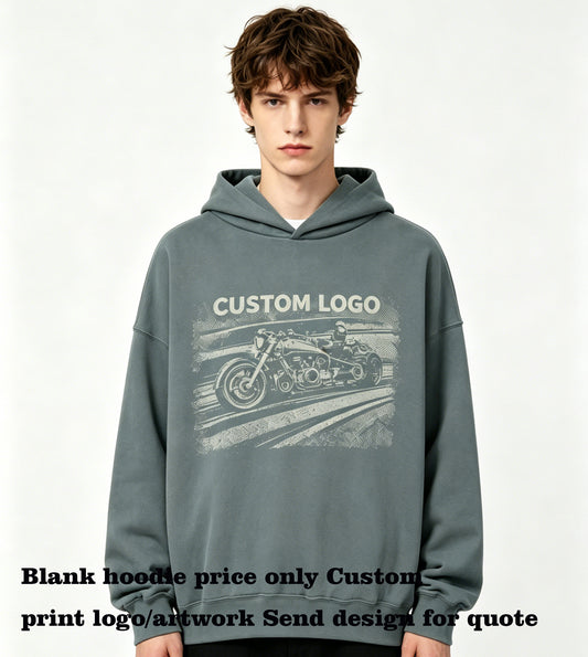 Available Customized Hoodies 4 Color Oversized Loose Fitting Padded Pullover with No Drawstring at the Collar Plain for Printing