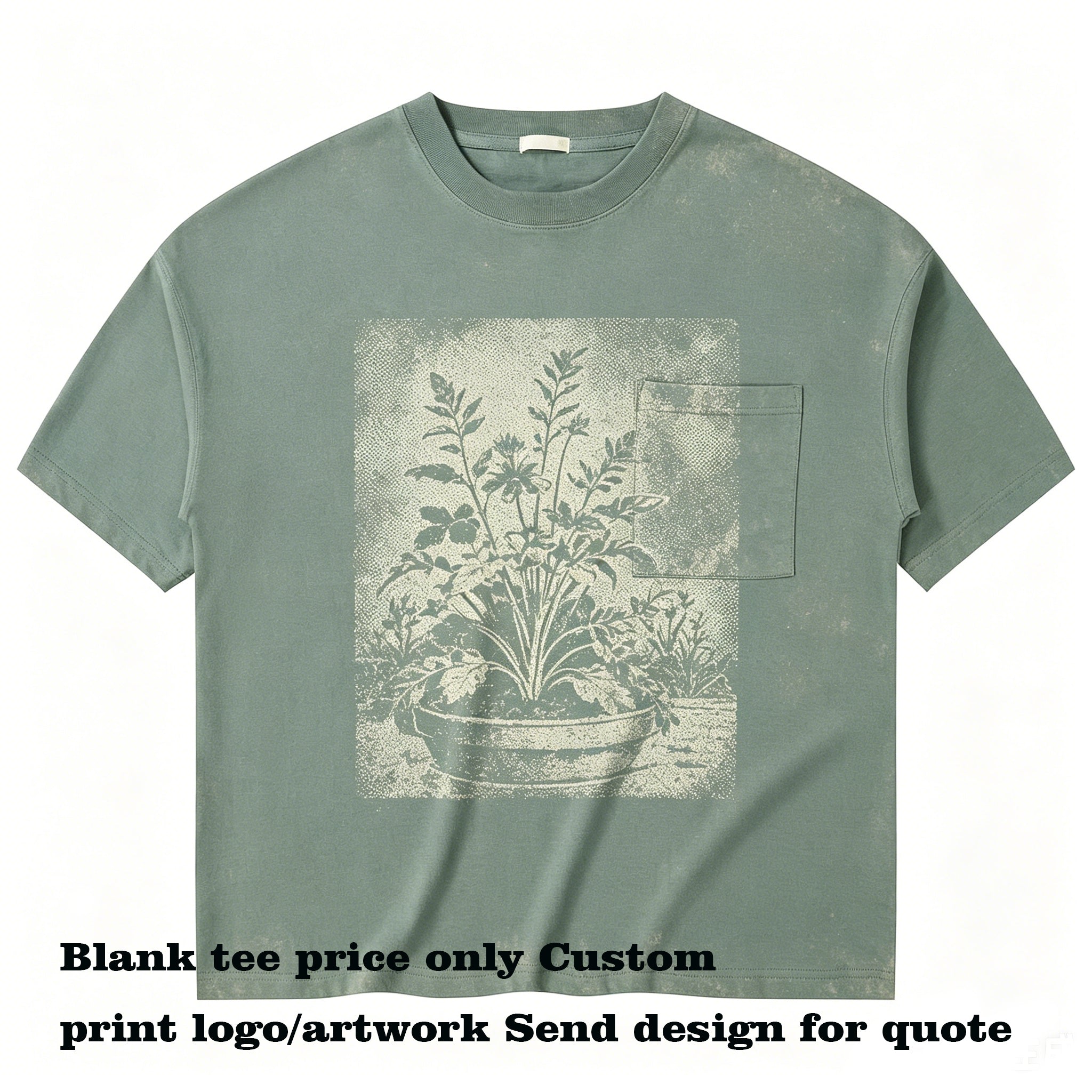 Customizable logo with Favorite Patterns 11 Colors Oversized Wide Fit Long Drop Shoulder Pocket 5 Button Short Sleeve T Shirt